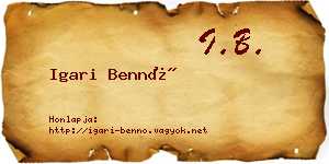 Igari Bennó névjegykártya
